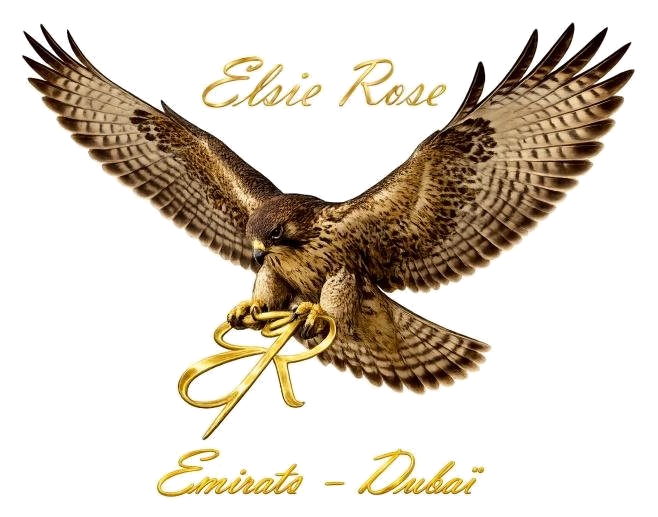 Emblème Elsie Rose — faucon tenant le monogramme ER